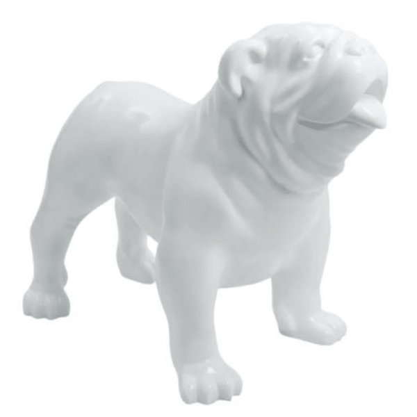 Resine Sculpture Chien Bouledogue Anglais 90CM Blanc MATIS - S&C