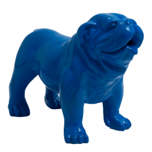 Resine Sculpture Chien Bouledogue Anglais 90CM Bleu MAREN - S&C