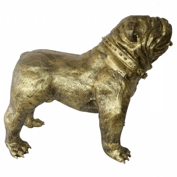 Resine Sculpture Chien Bouledogue Anglais 90cm Bronze LOURVAL - S&C