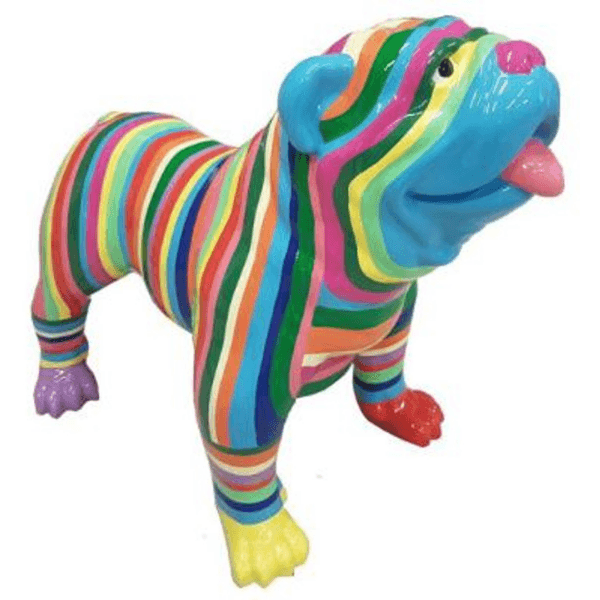 Resine Sculpture Chien Bouledogue Anglais 90cm Multicolore AELIN - S&C