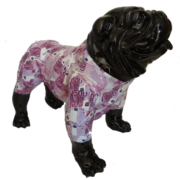 Resine Sculpture Chien Bouledogue Anglais 90CM Multicolore LYRAN - S&C