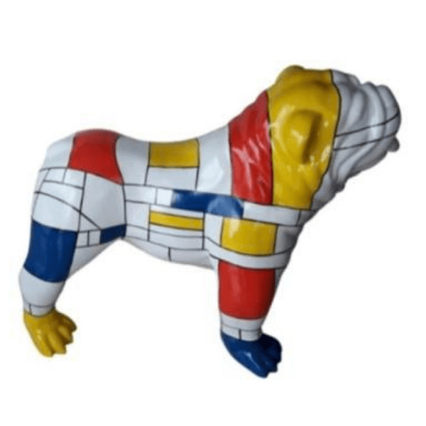 Resine Sculpture Chien Bouledogue Anglais 90CM Multicolore ALZAR - S&C