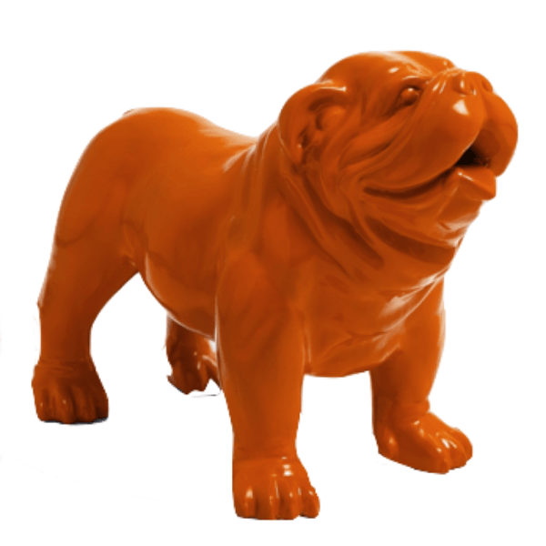 Resine Sculpture Chien Bouledogue Anglais 90CM Orange NIMROD - S&C