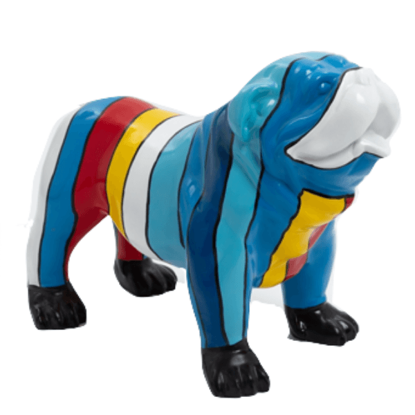 Resine Sculpture Chien Bouledogue Anglais 90CM Multicolore ZENITH - S&C