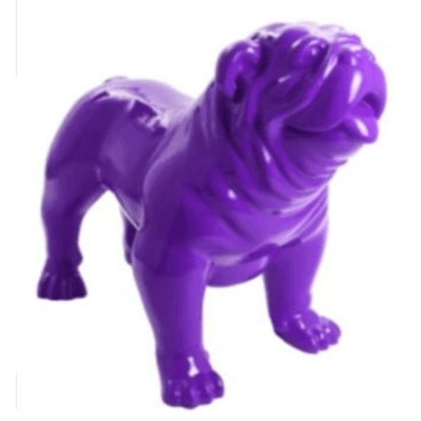Resine Sculpture Chien Bouledogue Anglais 90CM Violet ALDEMAR - S&C