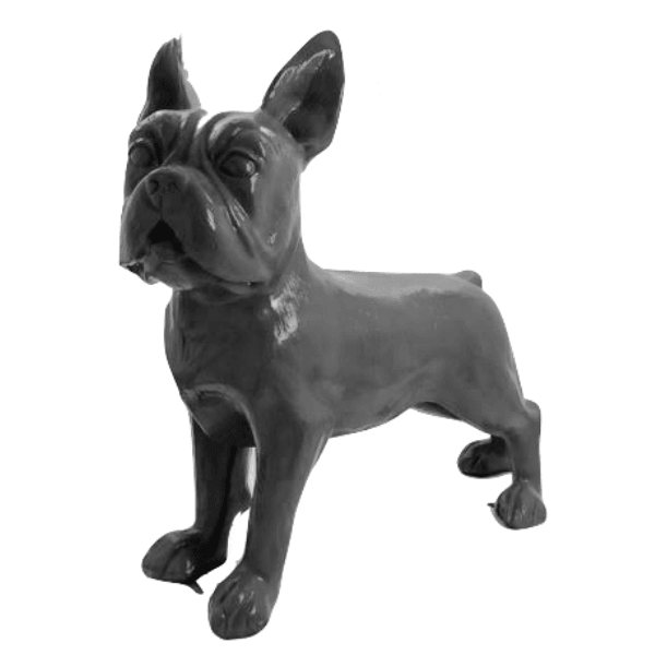 Resine Sculpture Chien Bouledogue Francais 180CM Gris ALVINE - S&C