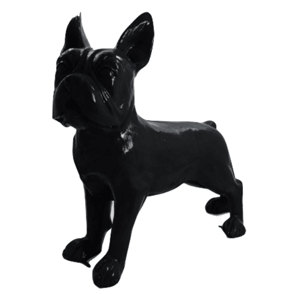 Resine Sculpture Chien Bouledogue Francais 180CM Noir VESPER - S&C