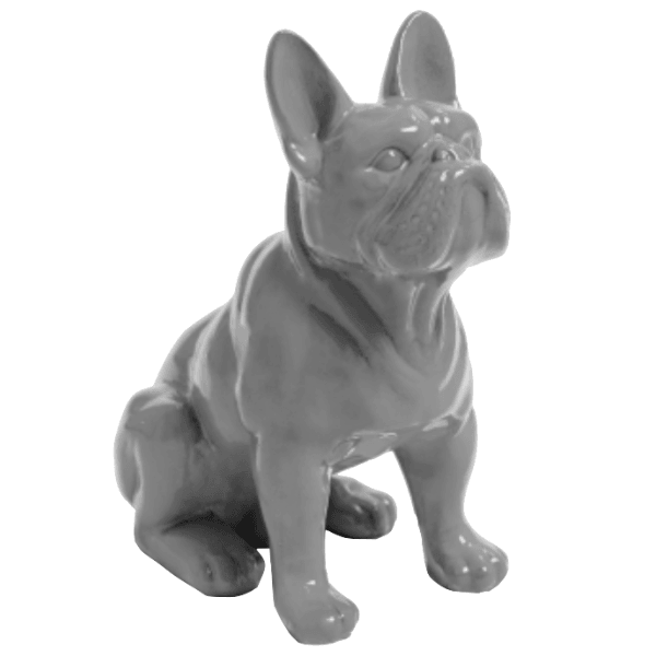 Resine Sculpture Chien Bouledogue Francais 30CM Gris AELION - S&C