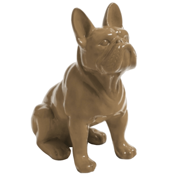 Resine Sculpture Chien Bouledogue Francais 30CM Marron LORENZO - S&C