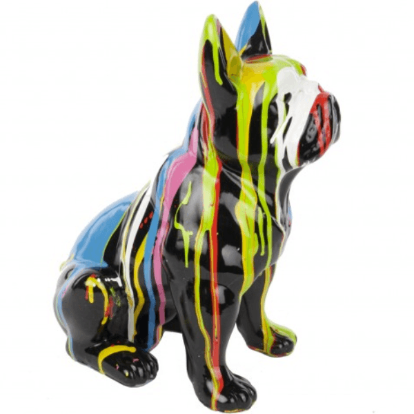 Resine Sculpture Chien Bouledogue Francais 30CM Multi Couleur NOZAR - S&C