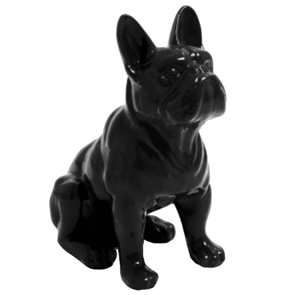 Resine Sculpture Chien Bouledogue Francais 30CM Noir LUMIS - S&C