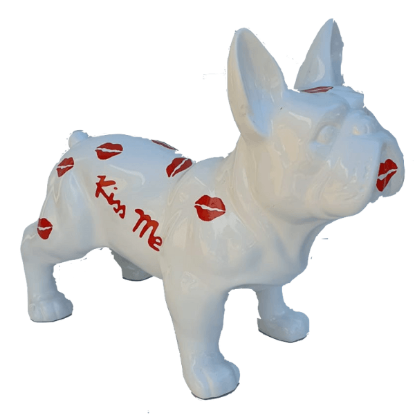 Resine Sculpture Chien Bouledogue Francais 45cm Multicolore AURELIO - S&C