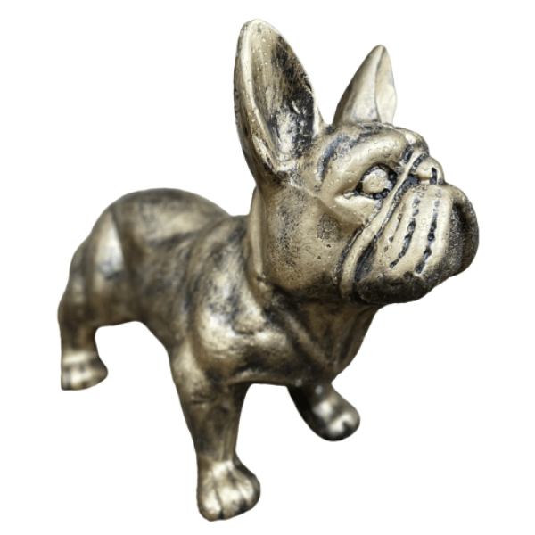 Resine Sculpture Chien Bouledogue Francais 45cm Bronze YLIO - S&C