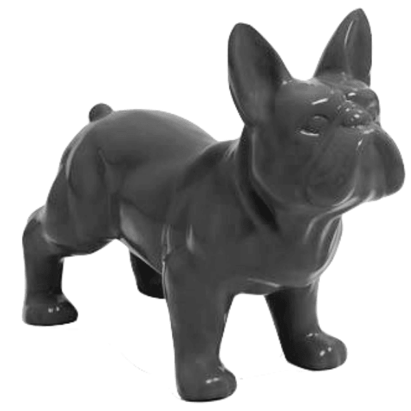 Resine Sculpture Chien Bouledogue Francais 45CM Gris LUMIDOR - S&C