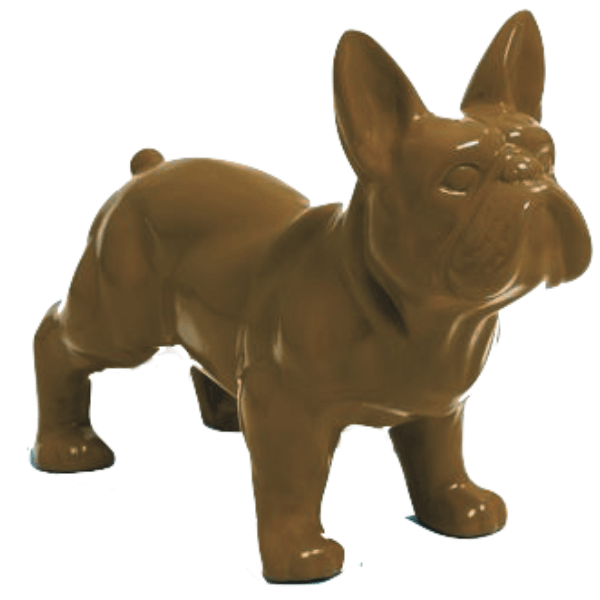 Resine Sculpture Chien Bouledogue Francais 45CM Marron JOVIAN - S&C