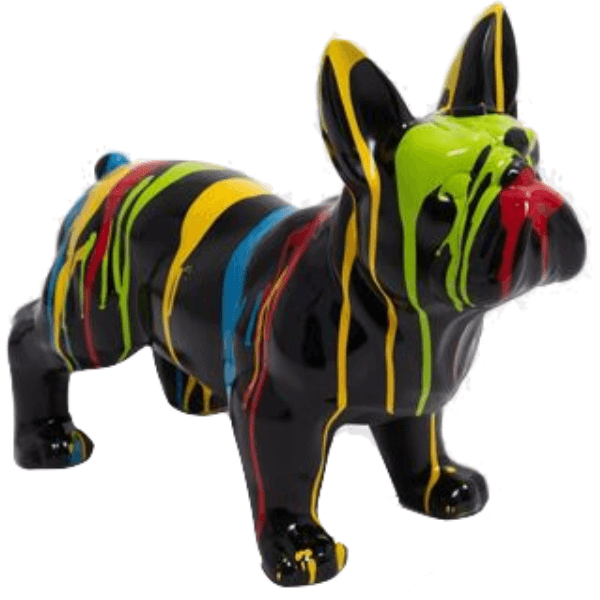 Resine Sculpture Chien Bouledogue Francais 45CM Multicolore NOZAN - S&C