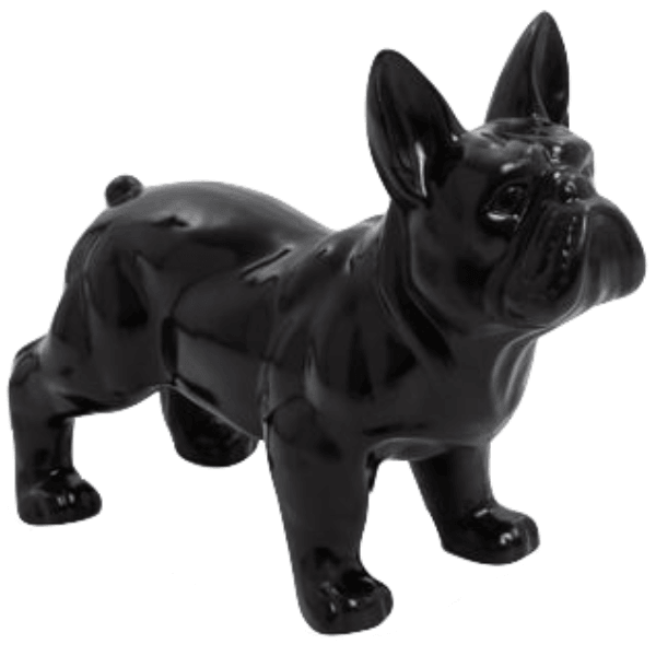 Resine Sculpture Chien Bouledogue Francais 45cm Noir AELIANE - S&C
