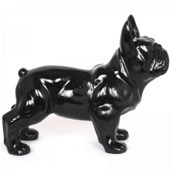 Resine Sculpture Chien Bouledogue Francais 45cm Noir AELIANE - S&C