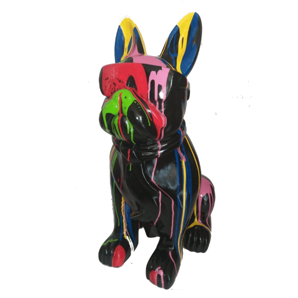 Resine Sculpture Chien Bouledogue Francais 60CM Multi Couleur NEOVIN - S&C