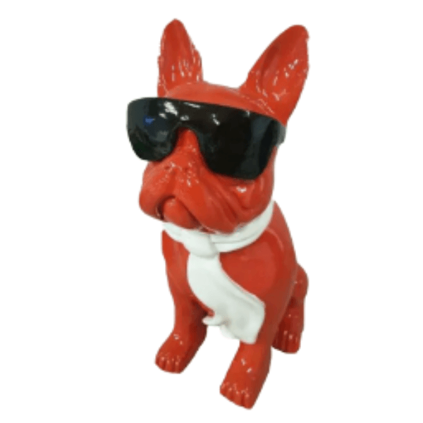 Resine Sculpture Chien Bouledogue Francais 80cm Trio Orange JALMIR - S&C