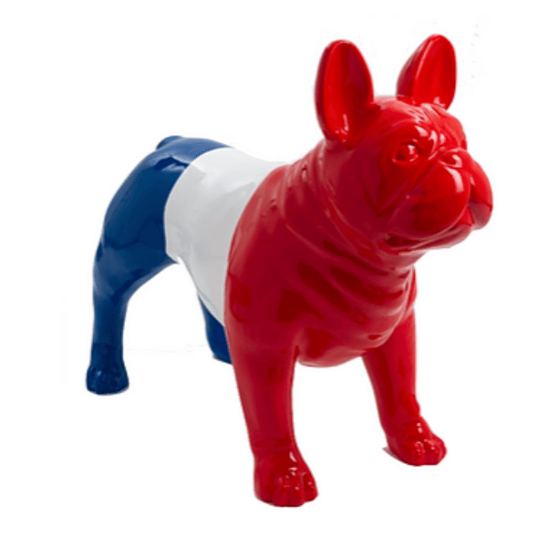 Resine Sculpture Chien Bouledogue Francais 90CM Noir Et Or AELIANE - S&C