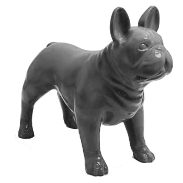 Resine Sculpture Chien Bouledogue Francais 90CM Gris ELDOR - S&C