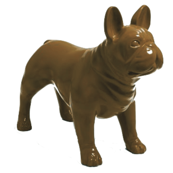Resine Sculpture Chien Bouledogue Francais 90CM Marron LORVAN - S&C