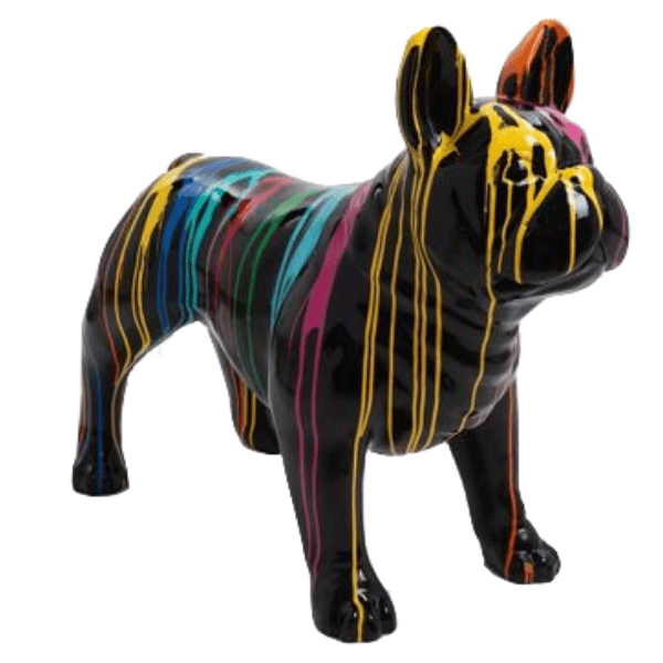 Resine Sculpture Chien Bouledogue Francais 90CM Multi Couleur NOZAN - S&C
