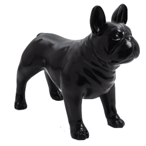 Resine Sculpture Chien Bouledogue Francais 90cm Noir LORIENT - S&C