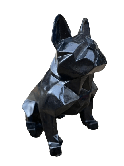 Resine Sculpture Chien Bouledogue Francais 35cm Noir ANZEL - S&C