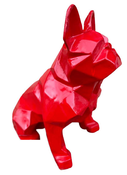 Resine Sculpture Chien Bouledogue Francais 35cm Rouge ELDAN - S&C