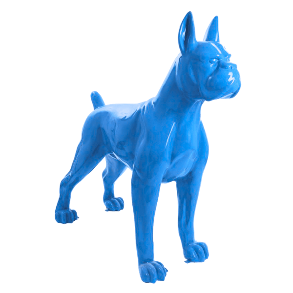Resine Sculpture Chien Boxer 110CM Bleu NOLAN - S&C