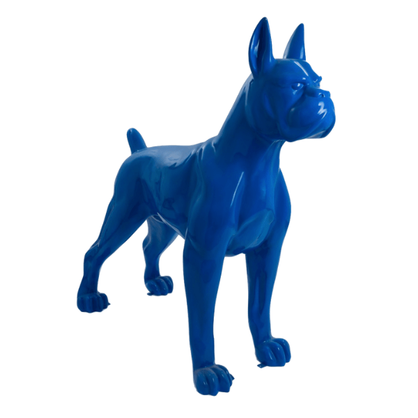 Resine Sculpture Chien Boxer 110CM Bleu Nuit MARNIK - S&C