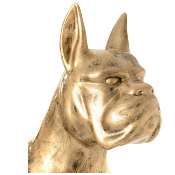 Resine Sculpture Chien Boxer 110CM Doré VASKO - S&C
