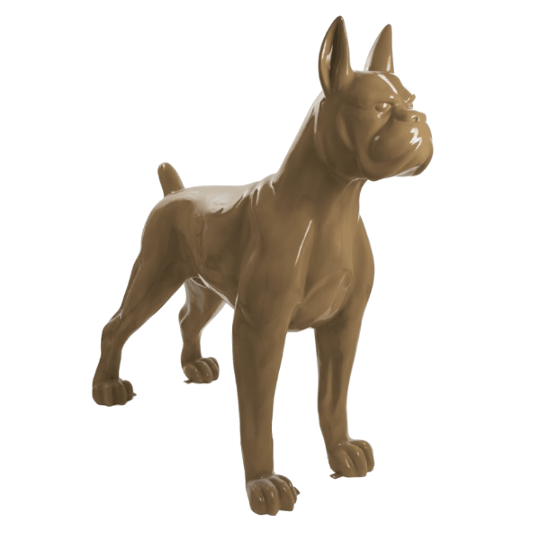 Resine Sculpture Chien Boxer 110cm Marron GREGOR - S&C