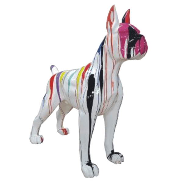 Resine Sculpture Chien Boxer 110cm Multi Couleur JOLAN - S&C