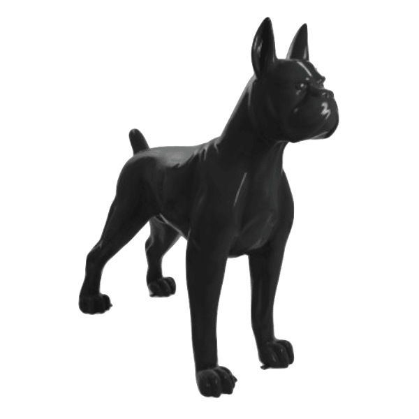 Resine Sculpture Chien Boxer 110CM Noir ANDELIE - S&C