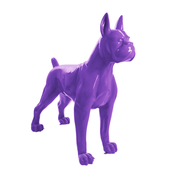 Resine Sculpture Chien Boxer 110 CM Violet RONDEL - S&C