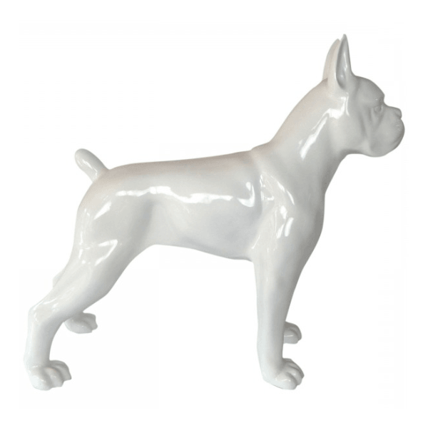 Resine Sculpture Chien Boxer 180CM Blanc MATIS - S&C