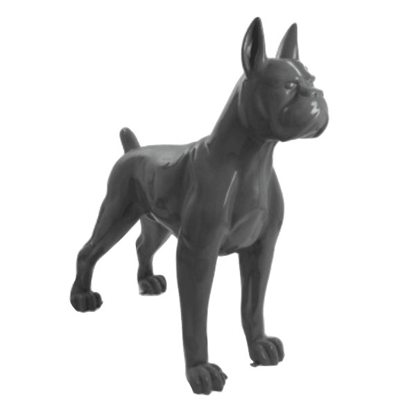 Resine Sculpture Chien Boxer 180CM Gris NOLAN - S&C