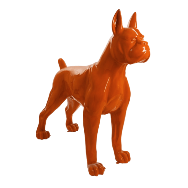 Resine Sculpture Chien Boxer 180CM Orange LUZIE - S&C