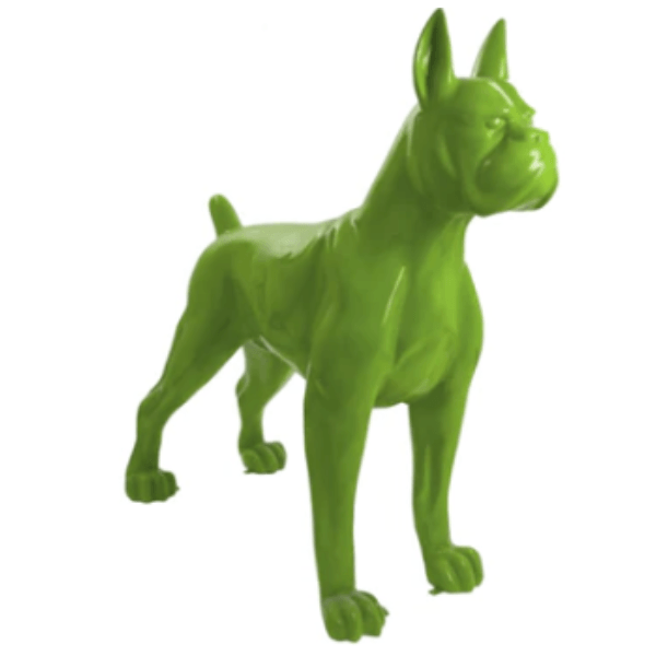 Resine Sculpture Chien Boxer 180 CM Vert Pomme JORVAN - S&C