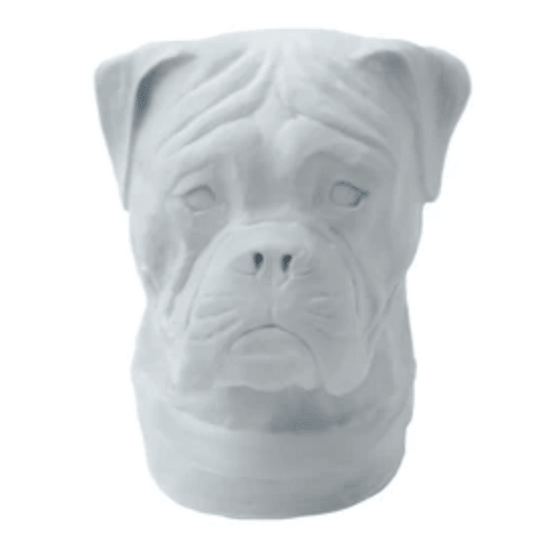 Resine Sculpture Chien Boxer 35CM Blanc MATIS - S&C