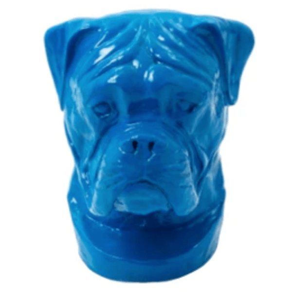 Resine Sculpture Chien Boxer 35cm Bleu LORENZO - S&C