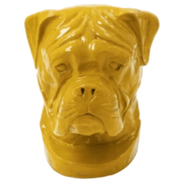Resine Sculpture Chien Boxer 35CM Jaune JARVIN - S&C
