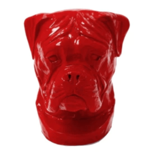 Resine Sculpture Chien Boxer 35CM Rouge ALERON - S&C