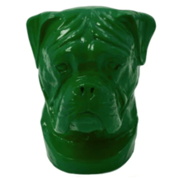 Resine Sculpture Chien Boxer 35CM Vert ZELIN - S&C