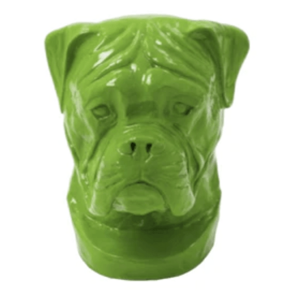 Resine Sculpture Chien Boxer 35CM Vert Pomme ELDOR - S&C