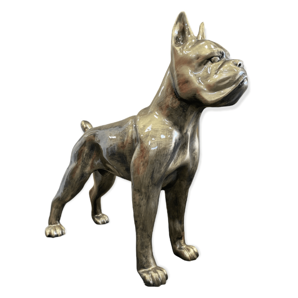 Resine Sculpture Chien Boxer 50CM Bronze LOUVENS - S&C