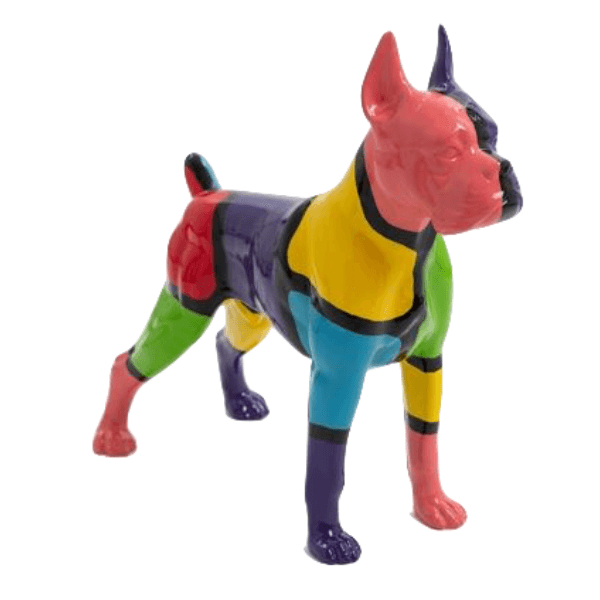 Resine Sculpture Chien Boxer 50CM Multicolore FENRIR - S&C
